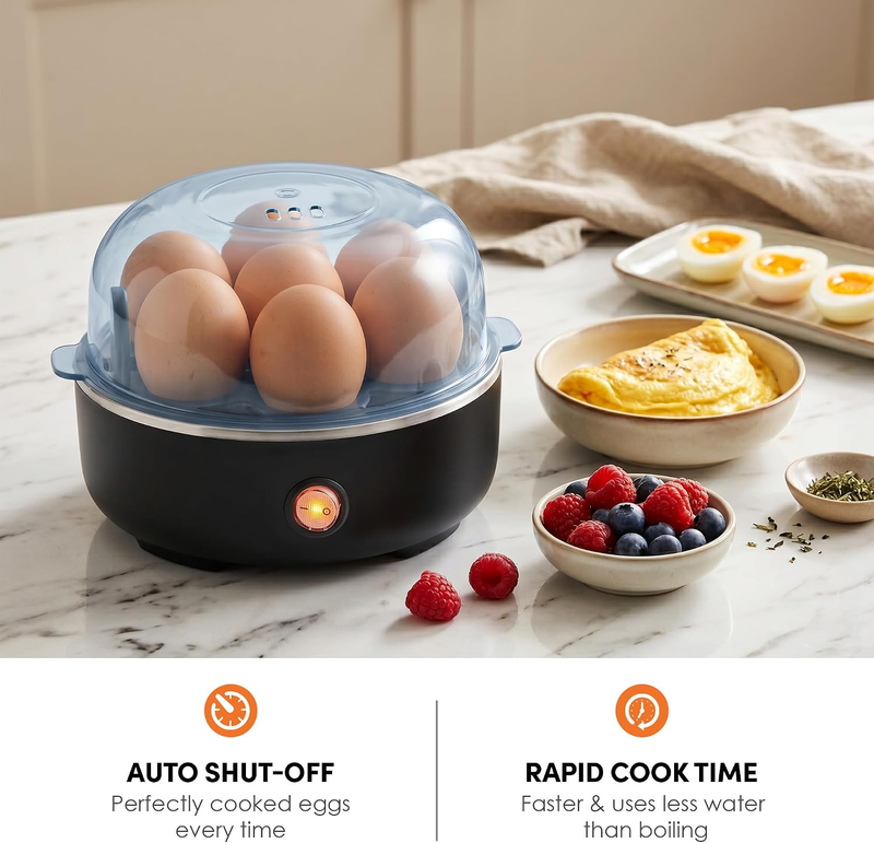 Easy Egg Cooker 7-Egg β Soft, Medium & Hard-Boiled, Auto Shut-Off