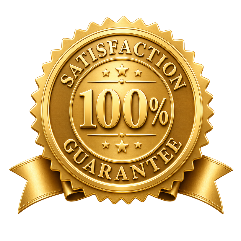 100% satisfaction guarantee gold badge